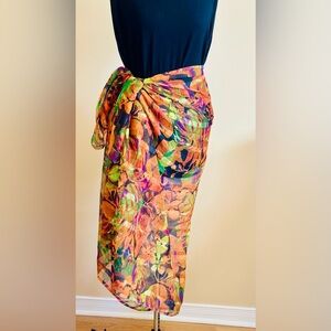Tropical Floral Sarong Wrap